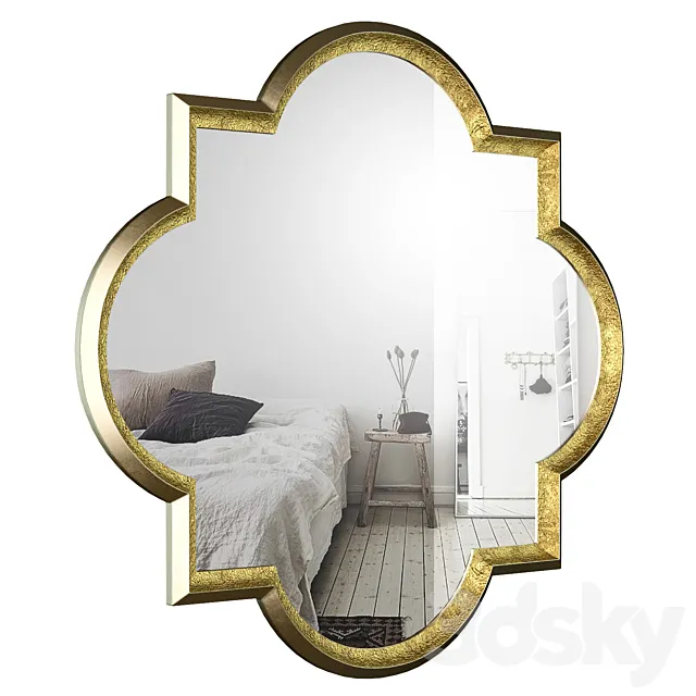 Traditional Metal Frame Wall Mirror 3D Model