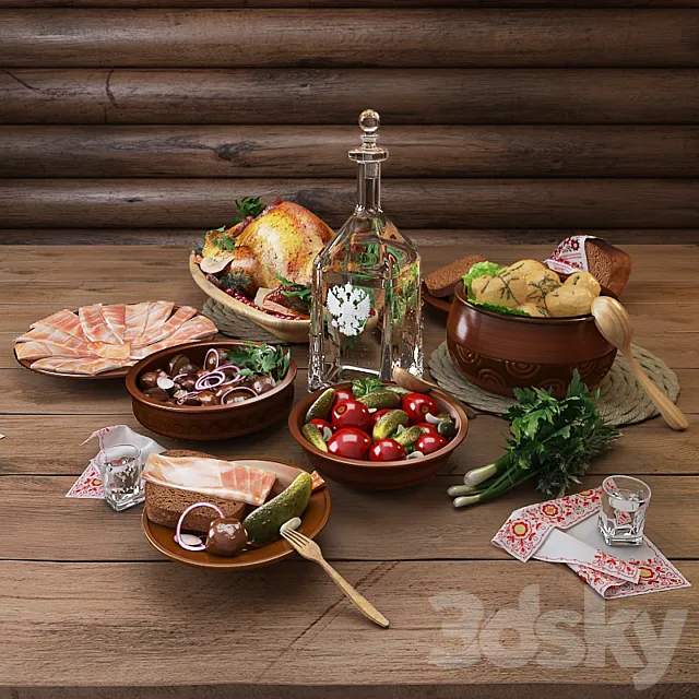 Traditional Russian appetizer 3DModel Traditional Russian appetizer 3DModel