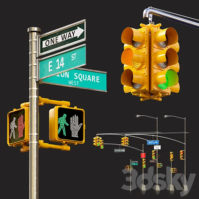 traffic light set01 3D Model traffic light set01 3D Model