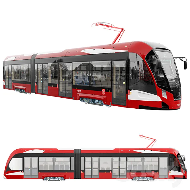 Tram “Bogatyr-M” 71-923 3D Model