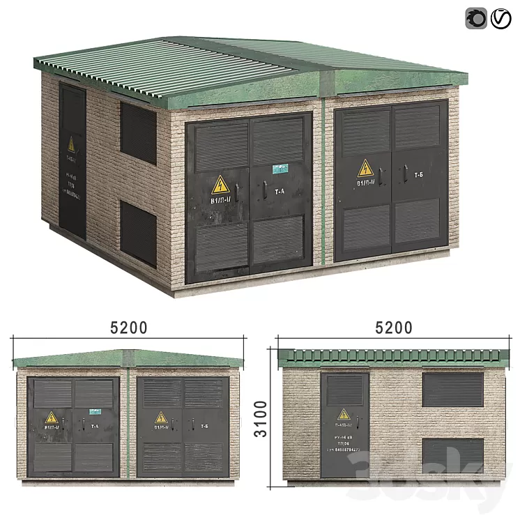 Transformer substation 3D Model