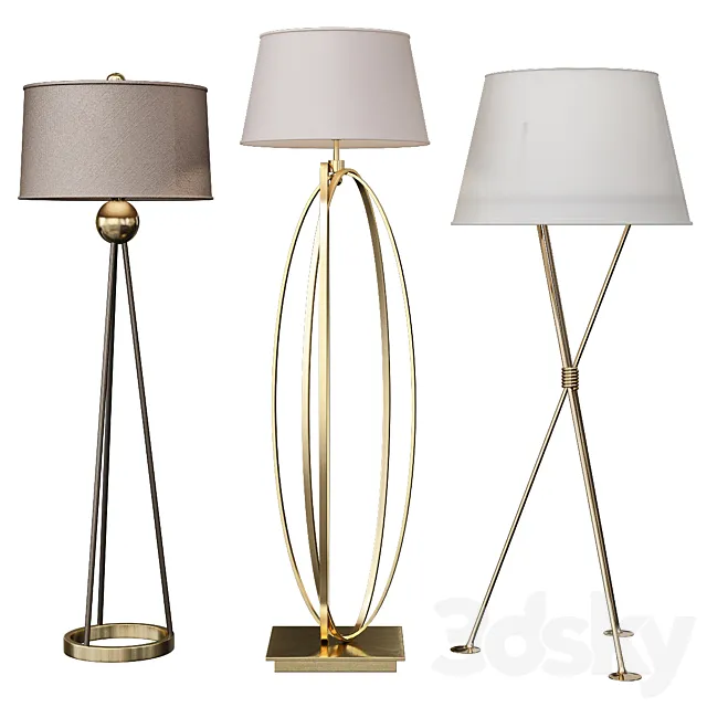 Transitional Style Floor Lamps 3D Model
