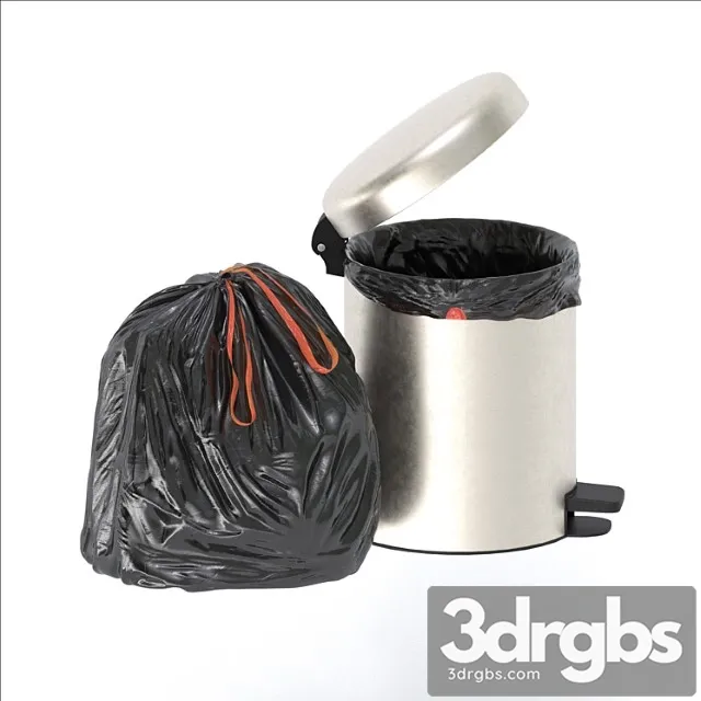 Trash bag and bin 3D Model Download