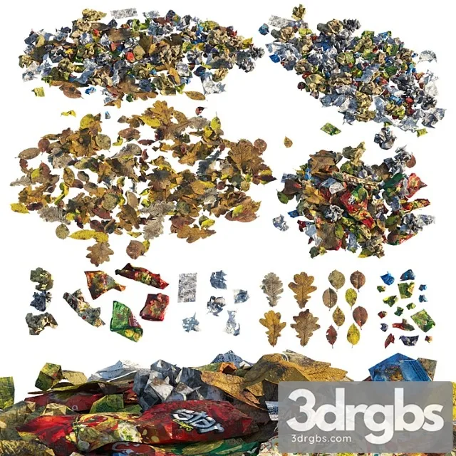 Trash Of Paper and Leaves 3D Model Download Trash Of Paper and Leaves 3D Model Download