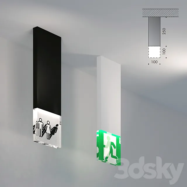 trasparenze Viabizzuno – exit light – wc light 3D Model
