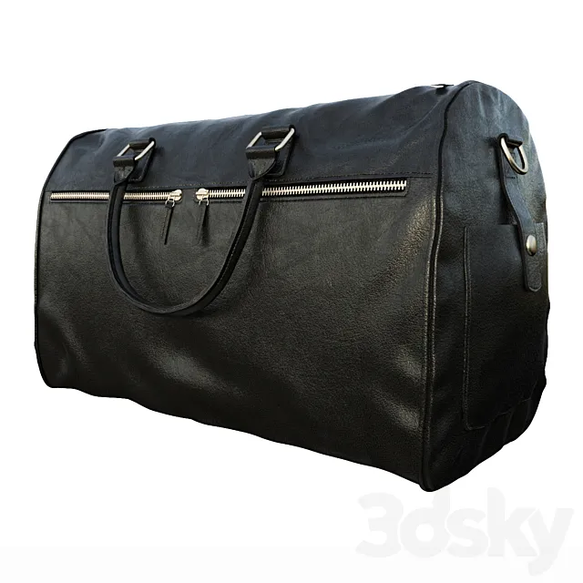 Travel bag Lanfort black 3D Model Travel bag Lanfort black 3D Model