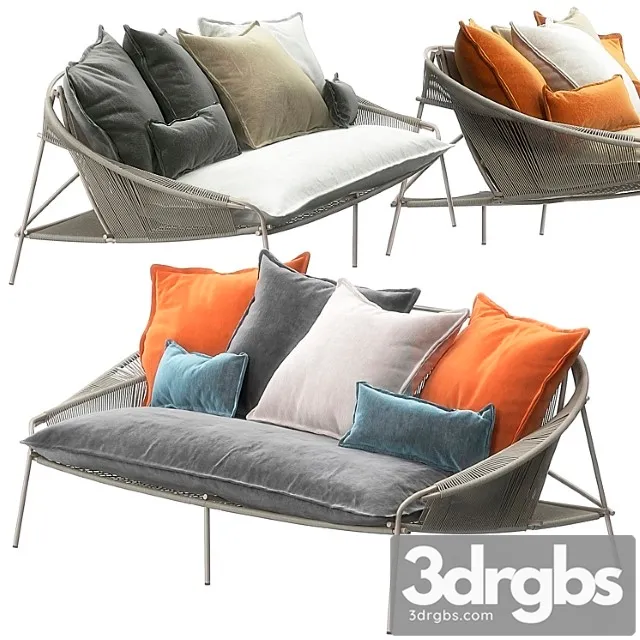 Traveler outdoor sofa by roche bobois 2 3D Model Download
