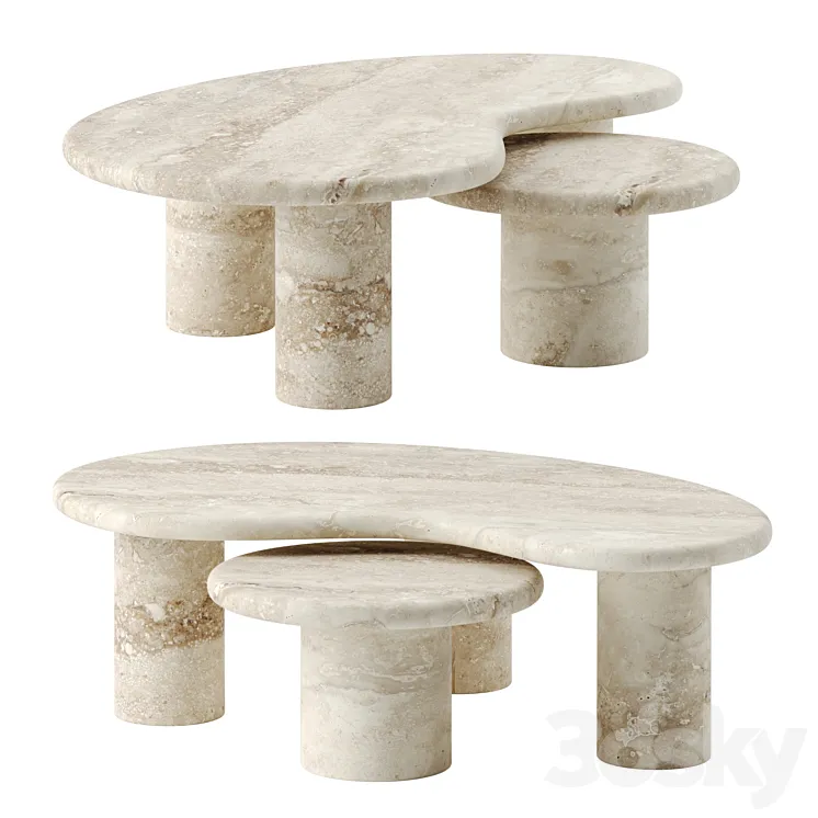 TRAVERTINE PUDDLE coffee table by Anna Karlin 3D Model Free Download TRAVERTINE PUDDLE coffee table by Anna Karlin 3D Model Free Download