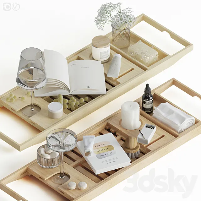 Tray for bathroom – 01 3D Model Tray for bathroom – 01 3D Model