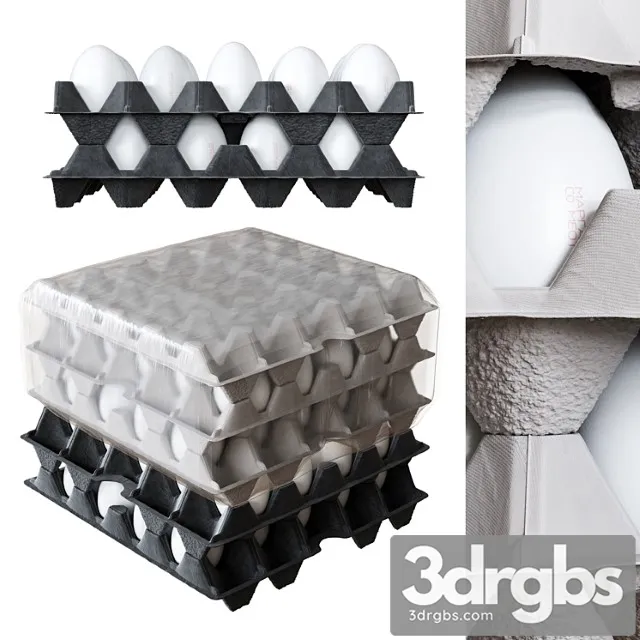 Tray of Eggs Wrapped in Cling Film 3D Model Download