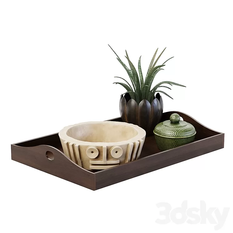 Tray with Decor 3D Model Tray with Decor 3D Model