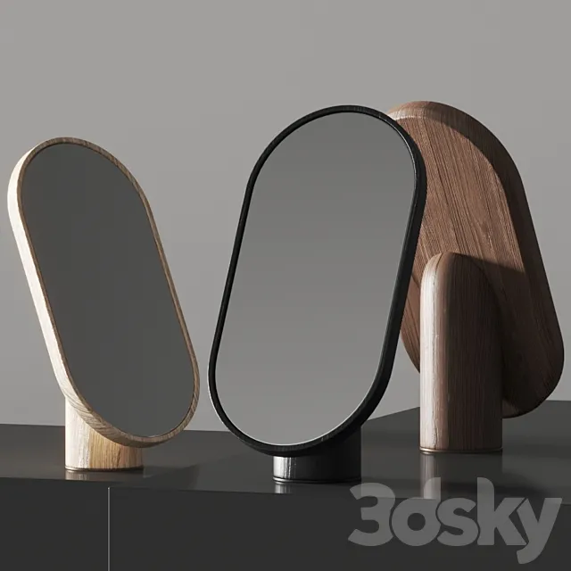 Tre Product Woodturn Table Mirrors 3D Model
