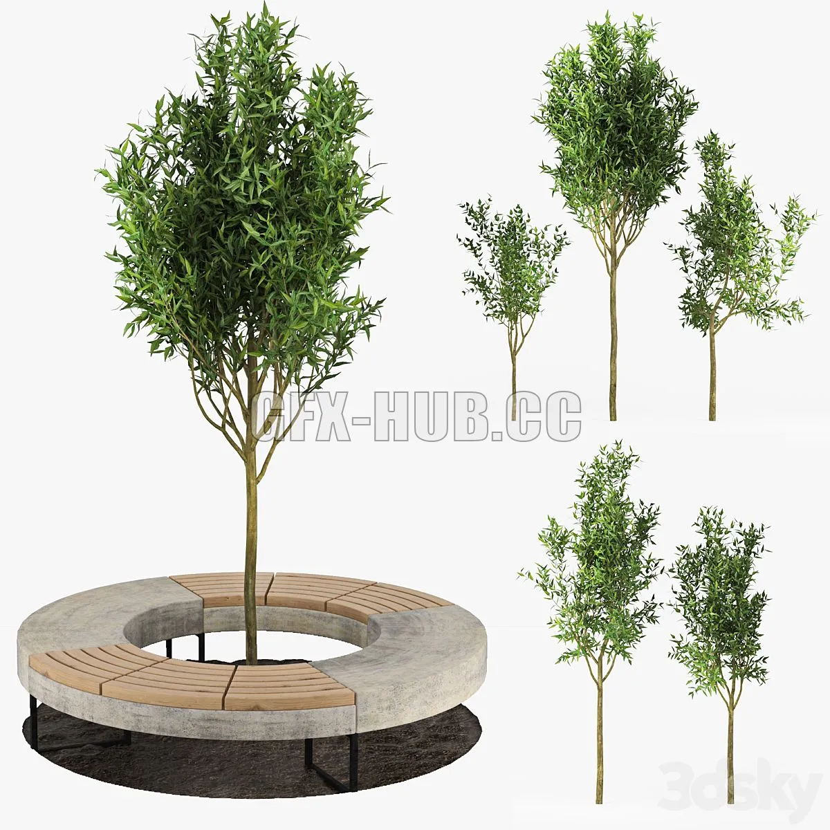 Tree Flowerbed 3D Model Tree Flowerbed 3D Model