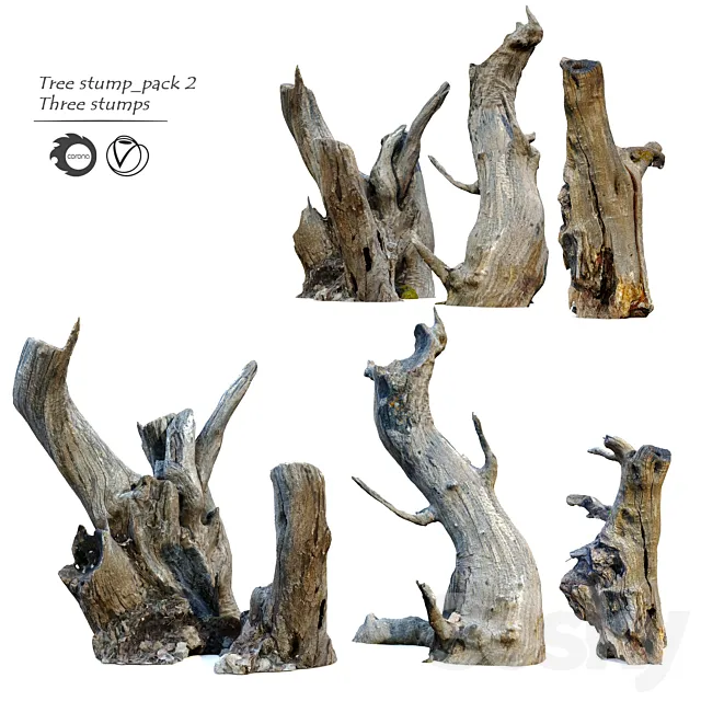 Tree stump _pack_2 3D Model Tree stump _pack_2 3D Model