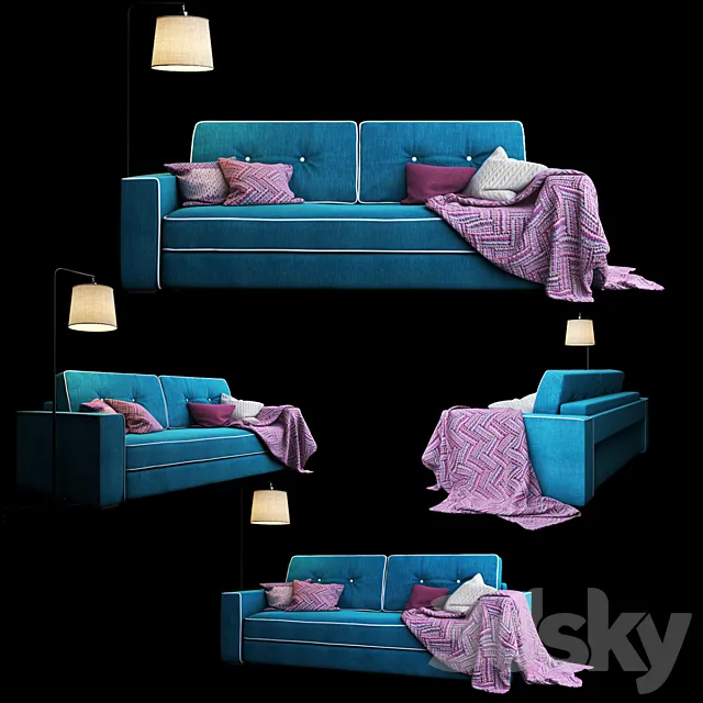 Trehmestny sofa Silvio 3D Model Trehmestny sofa Silvio 3D Model