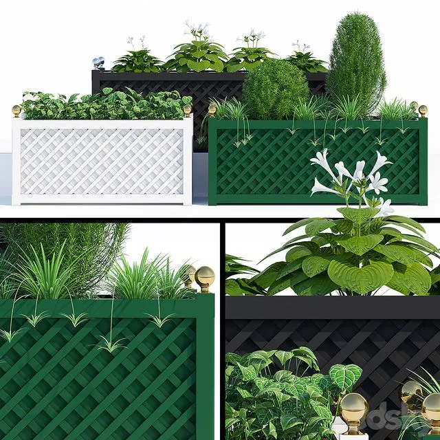 Treillage jardinieres 3D Model Treillage jardinieres 3D Model