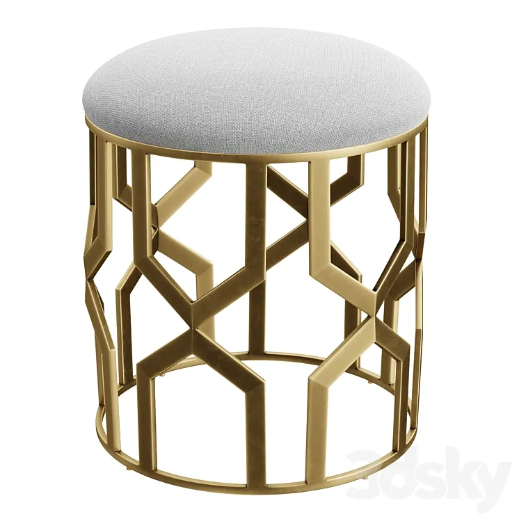 Trellis Accent Stool 3D Model Free Download