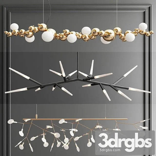 Trend Branching Chandelier 3 Types 3D Model Download