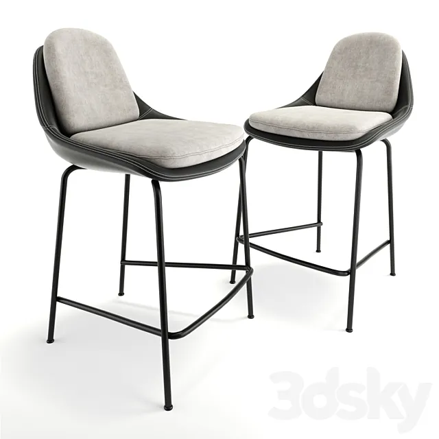 Trento Bar Chair Black 3DModel Trento Bar Chair Black 3DModel