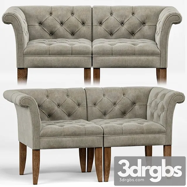 Trenton french country tufted beige linen corner chair Trenton french country tufted beige linen corner chair