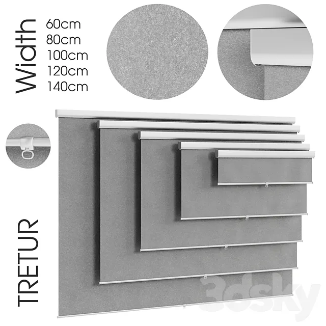 TRETUR. Ikea block-out roller blind 3DModel