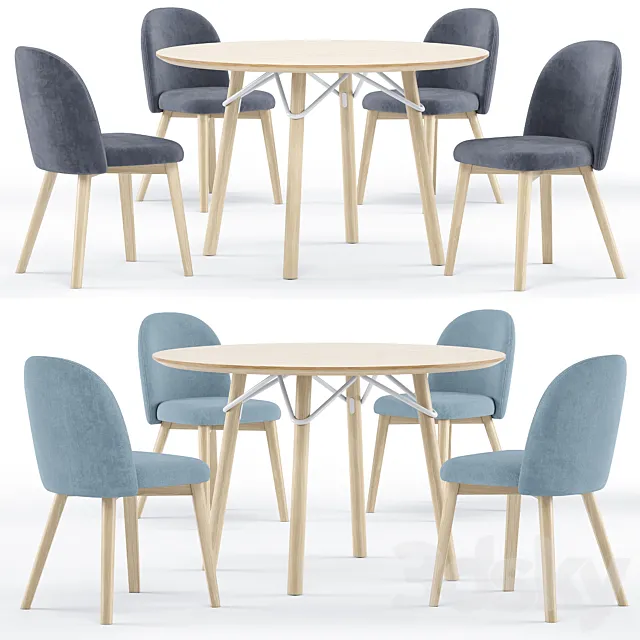 Tria table and Tuka chair – connubia calligaris 3D Model
