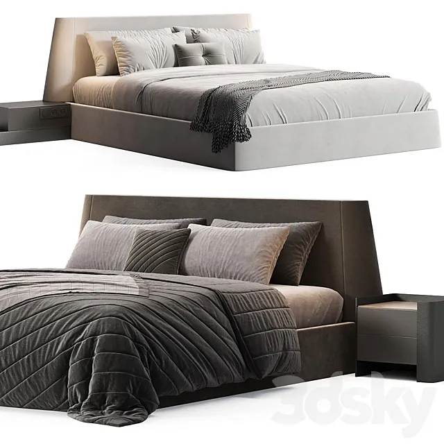 Triangle Bed Hippo136 by Manzzeli 3D Model Triangle Bed Hippo136 by Manzzeli 3D Model