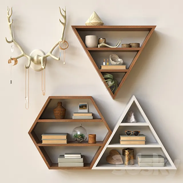 Triangular Shelves 3D Model