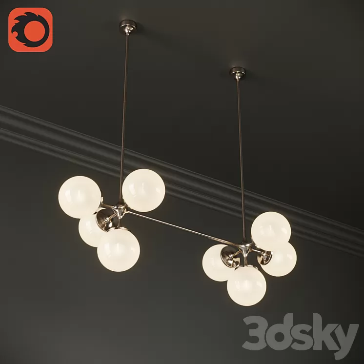Tribcea Loft Chandelier Cluster Duo 3D Model Tribcea Loft Chandelier Cluster Duo 3D Model