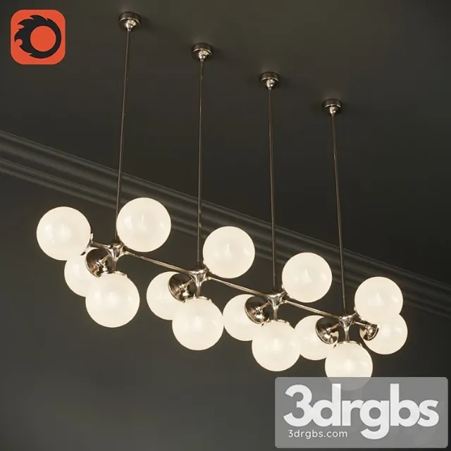 Tribeca loft chandelier linear triple 3D Model Download