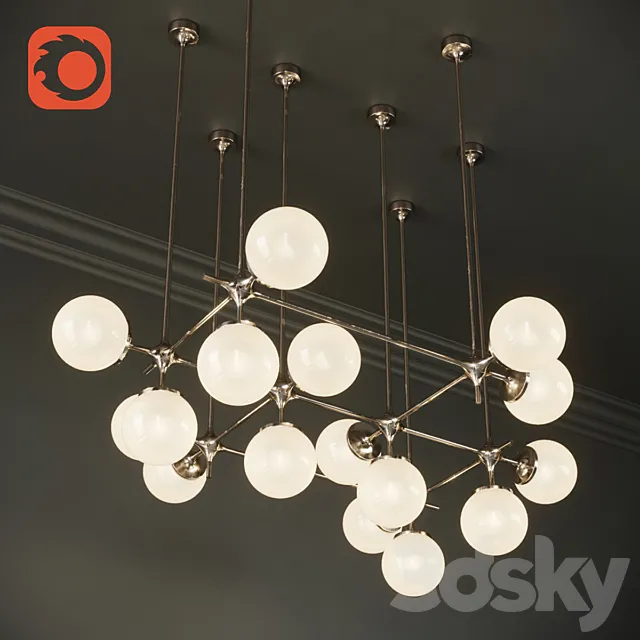 Tribeca Loft Chandelier Maximum 3D Model