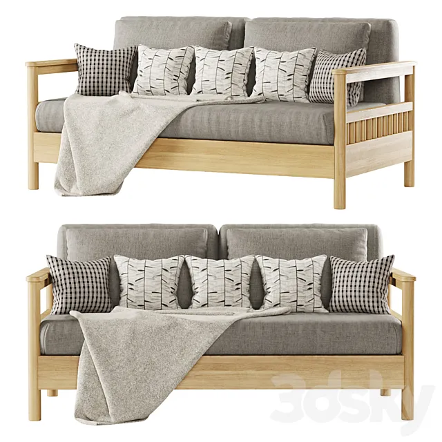 Tribeca outdoor sofa _ Double garden sofa 3D Model Tribeca outdoor sofa _ Double garden sofa 3D Model