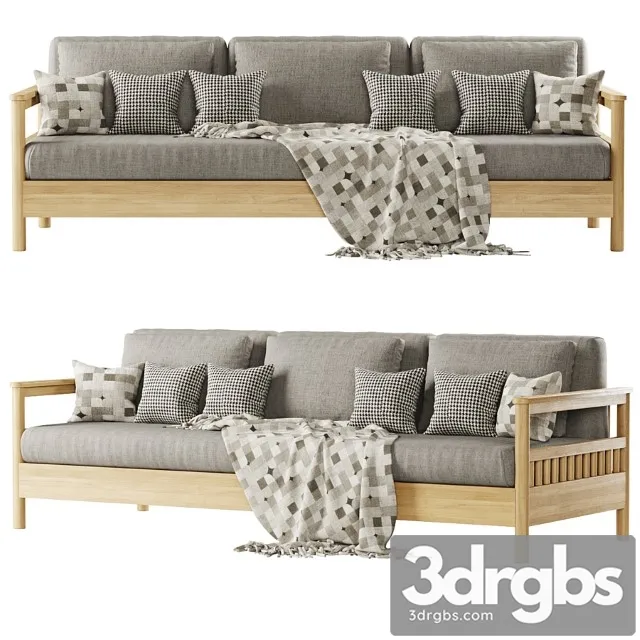 Tribeca Outdoor Three Seater Sofa 3D Model Download