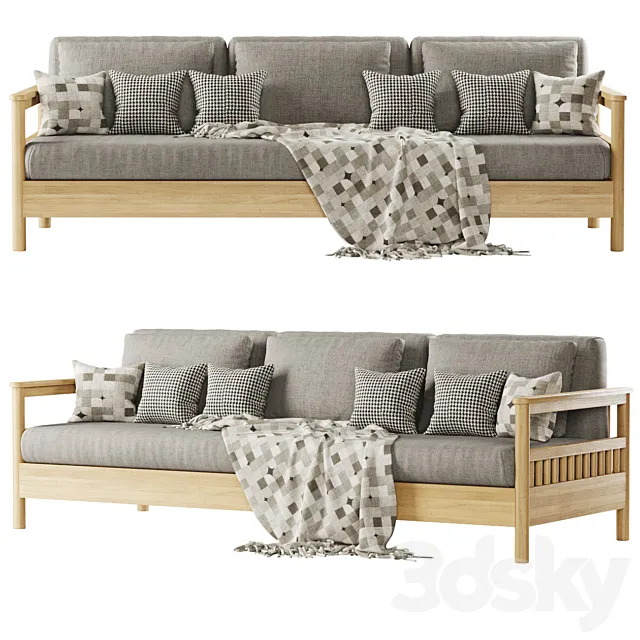 Tribeca outdoor three-seater sofa 3D Model Tribeca outdoor three-seater sofa 3D Model