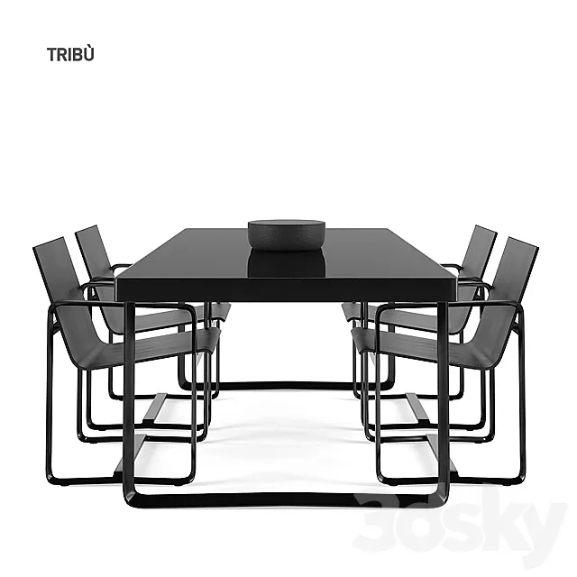 Tribu Armchair Table 3D Model
