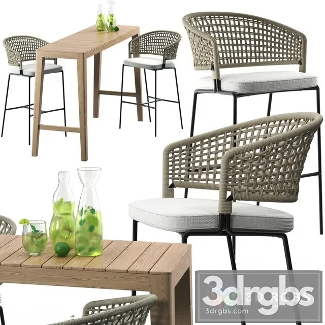 Tribu CTR Bar Chair Set 3D Model Download