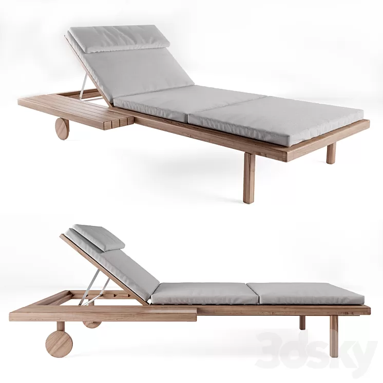 TRIBU Garden daybed with castors 3D Model TRIBU Garden daybed with castors 3D Model
