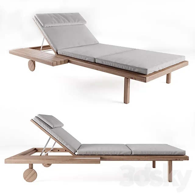 TRIBU Garden daybed with castors 3DModel TRIBU Garden daybed with castors 3DModel