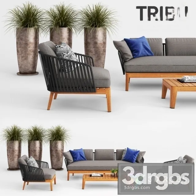 Tribu Mood Sofa Club Chair 3D Model Download