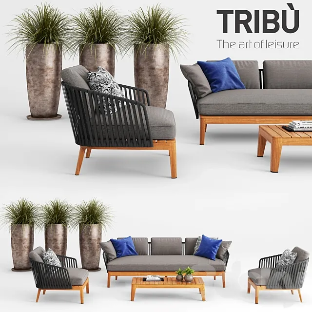 TRIBU MOOD SOFA & CLUB CHAIR 3D Model TRIBU MOOD SOFA & CLUB CHAIR 3D Model