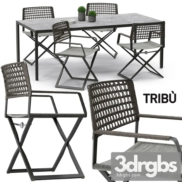 Tribu regista chair set 01 2 3D Model Download