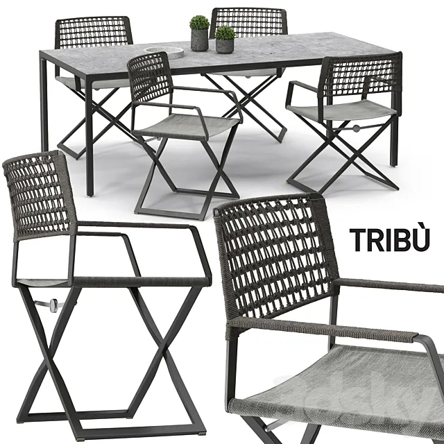 Tribu Regista chair set 01 3DModel