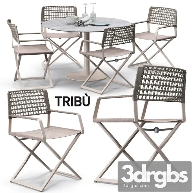 Tribu regista chair set 02 2 3D Model Download
