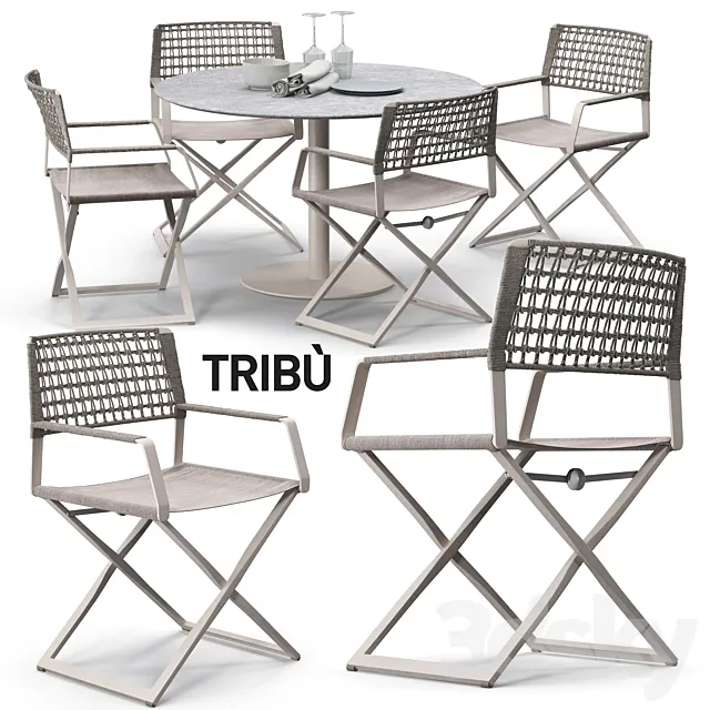 Tribu Regista chair set 02 3D Model