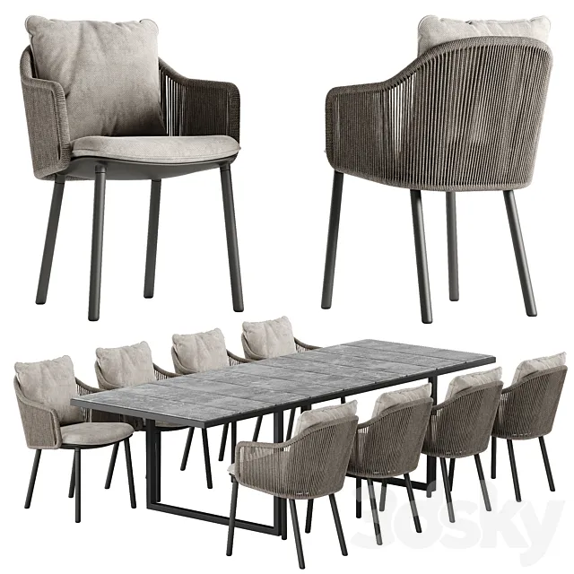 Tribu Senja chair Nox table set 3D Model Tribu Senja chair Nox table set 3D Model