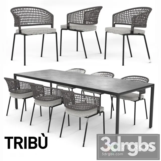 Tribu Table and Chair 3D Model Download