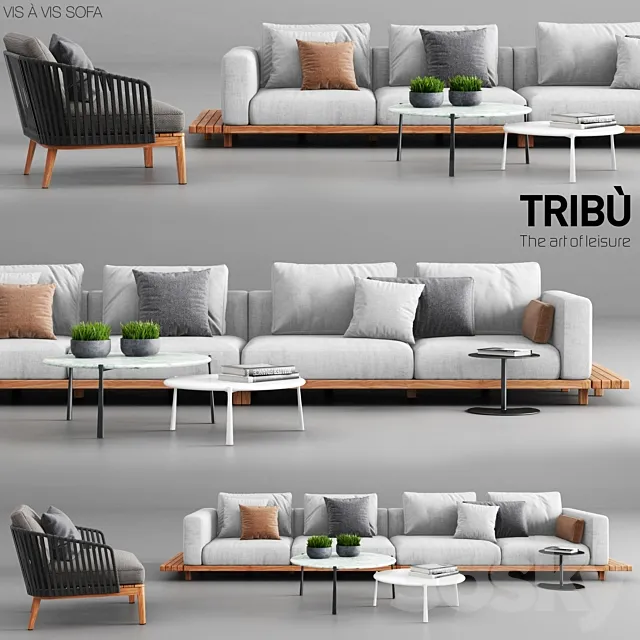 Tribu Vis a Vis Sofa and Mood Club Chair 3DModel