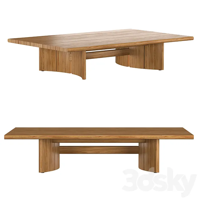 TRIESTE TEAK RECTANGULAR COFFEE TABLE 3D Model