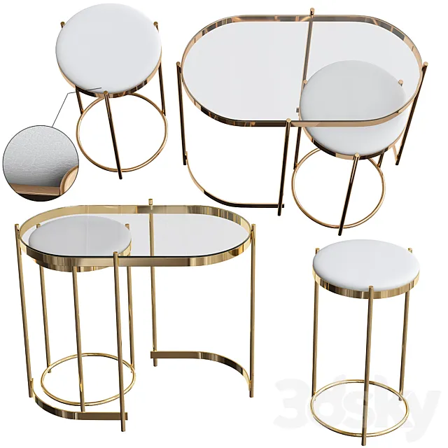 Trinity Nesting Side Tables 3DModel