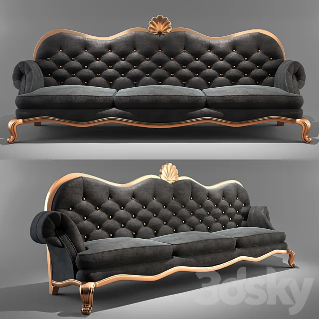 Triple sofas 3D Model